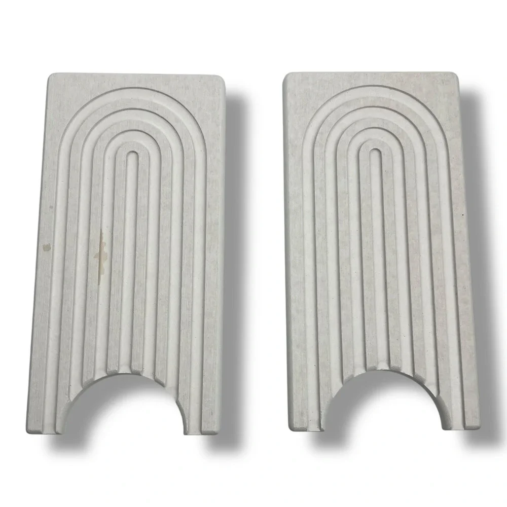 Concrete Tray - Arched Groove Design‎ (Small Stain Noted) - Decorative Organizer